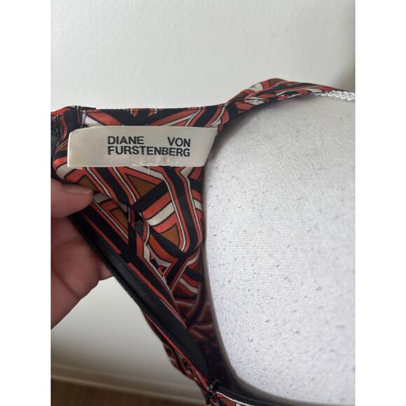 Diane Von Furstenberg Orange Geometric Maxi Dress Sz s - Picture 4 of 4